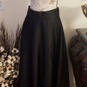Formal Satin Black Long Maxi Skirt